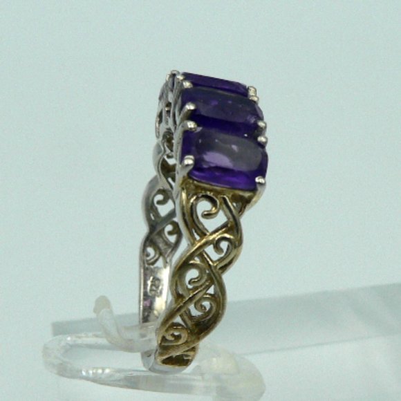 Sz 9 Genuine Lusaka Amethyst (Cush) Ring NWOT - Picture 2 of 5